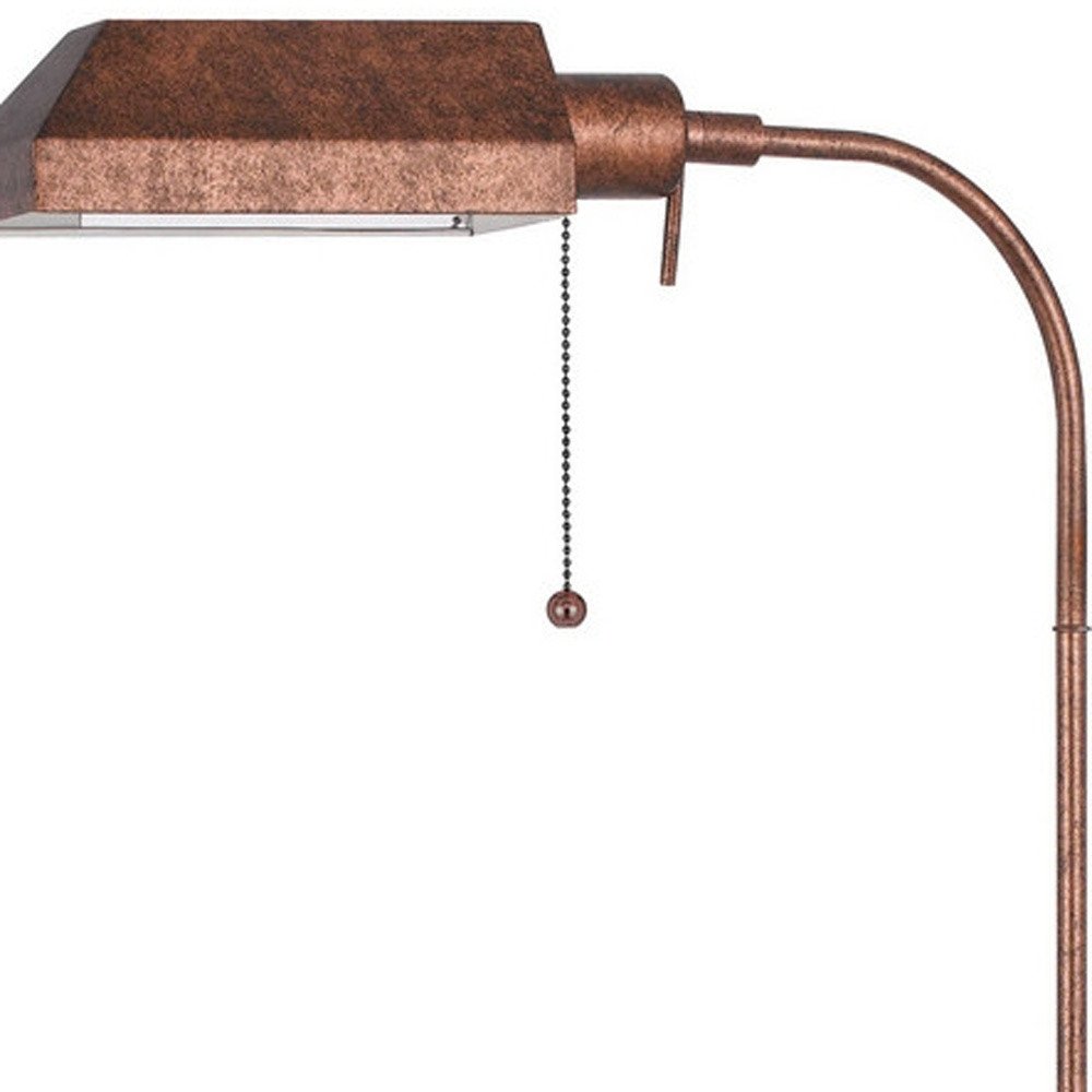 57" Rusted Adjustable Traditional Shaped Floor Lamp With Rust Square Shade — view 2