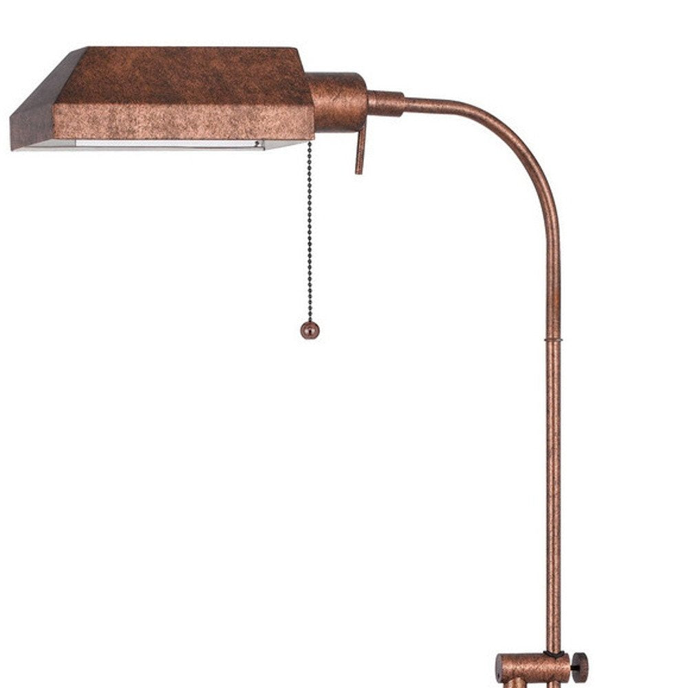 57" Rusted Adjustable Traditional Shaped Floor Lamp With Rust Square Shade — view 3