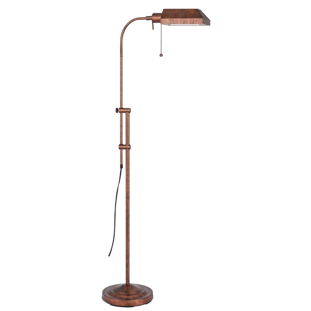 57" Rusted Adjustable Traditional Shaped Floor Lamp With Rust Square Shade — view 4