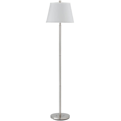 60" Nickel Traditional Shaped Floor Lamp With White Square Shade - FurniFindUSA