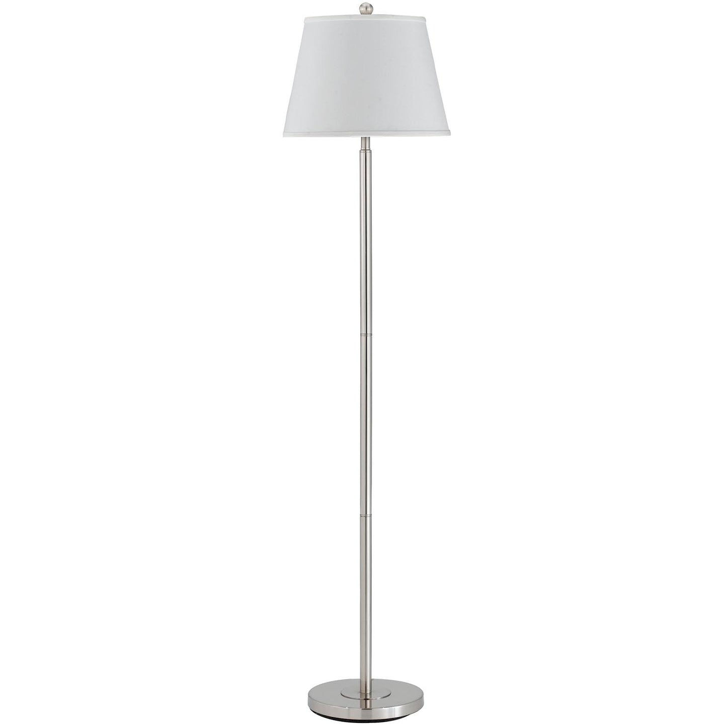 60" Nickel Traditional Shaped Floor Lamp With White Square Shade - FurniFindUSA