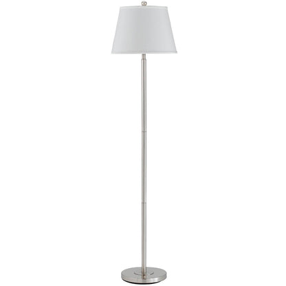 60" Nickel Traditional Shaped Floor Lamp With White Square Shade - FurniFindUSA