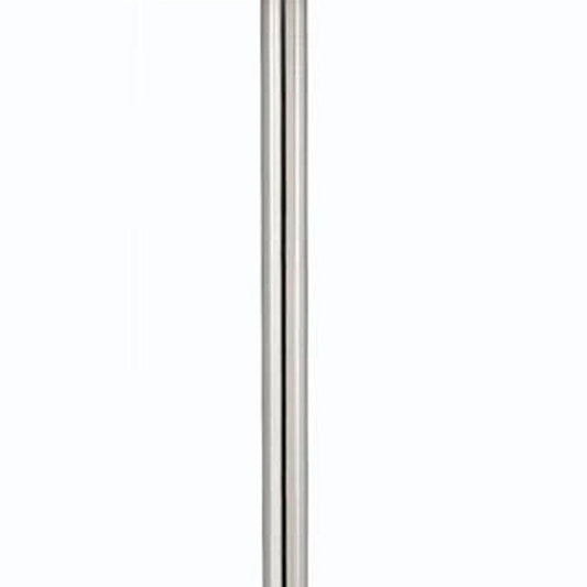 60" Nickel Metal Tray Table Floor Lamp With White Fabric Square Shade HomeRoots