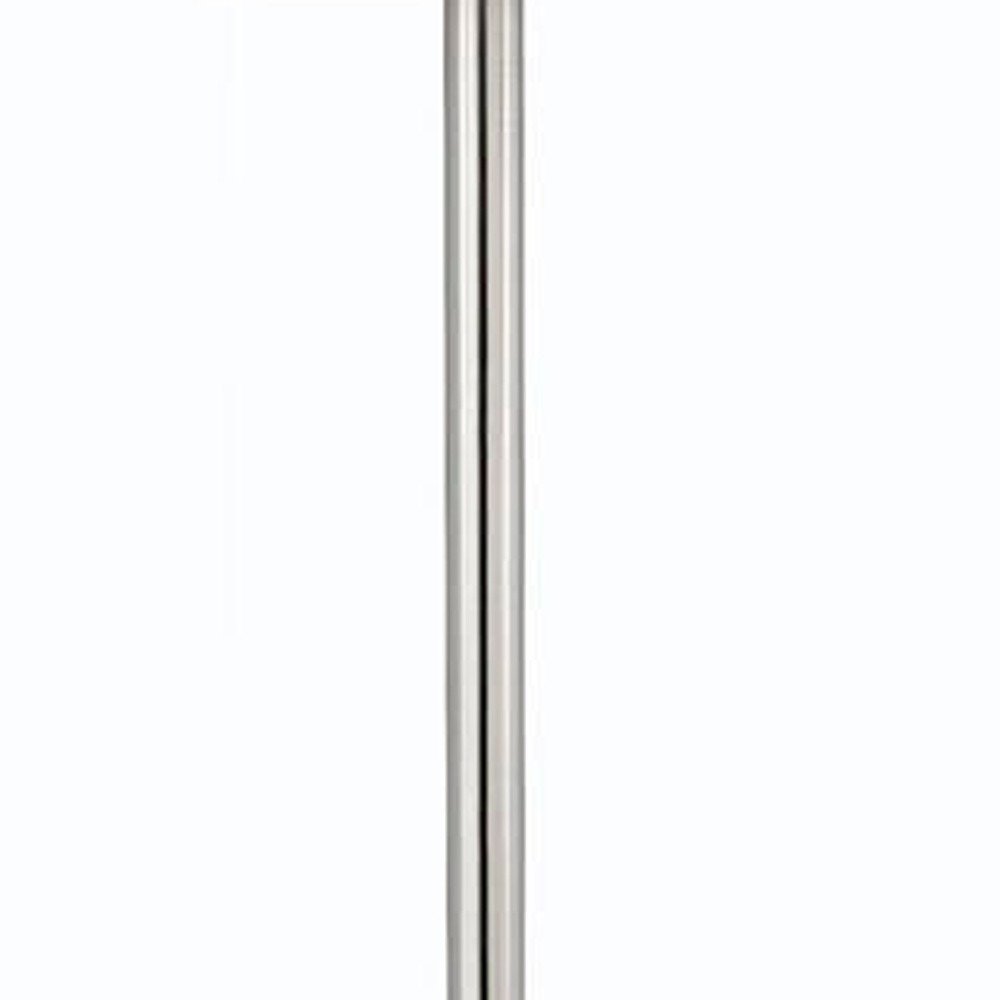 60" Nickel Metal Tray Table Floor Lamp With White Fabric Square Shade HomeRoots