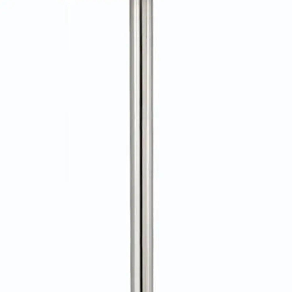 60" Nickel Metal Tray Table Floor Lamp With White Fabric Square Shade HomeRoots