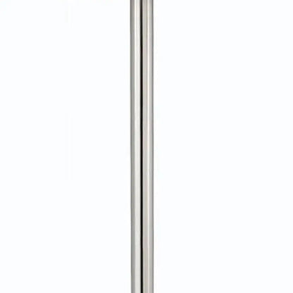 60" Nickel Metal Tray Table Floor Lamp With White Fabric Square Shade HomeRoots