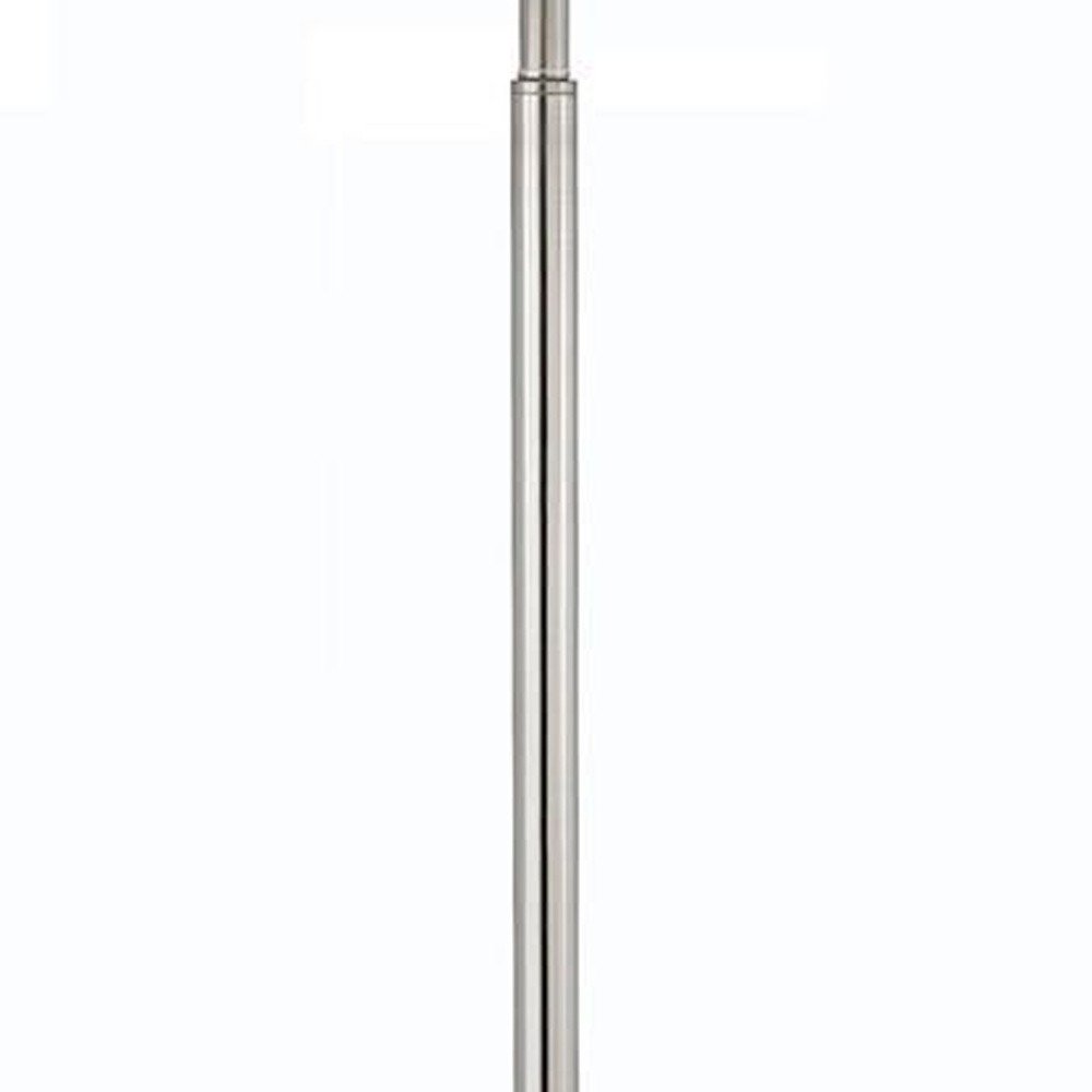 60" Nickel Metal Tray Table Floor Lamp With White Fabric Square Shade HomeRoots