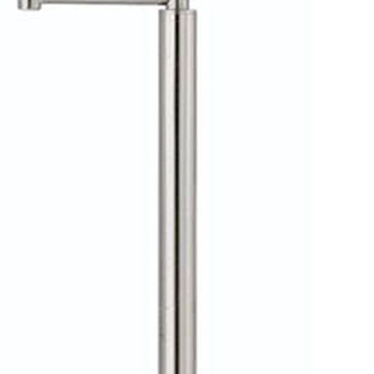60" Nickel Swing Arm Floor Lamp With White Square Shade HomeRoots