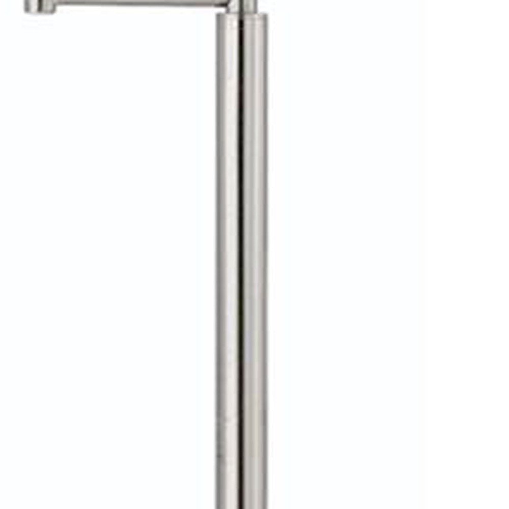 60" Nickel Swing Arm Floor Lamp With White Square Shade HomeRoots