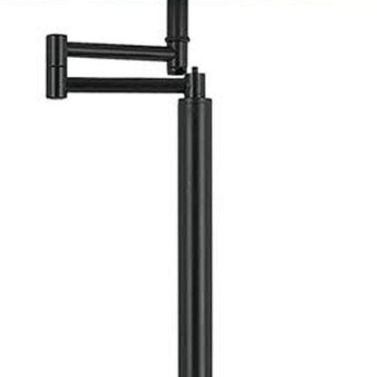 60" Bronze Swing Arm Floor Lamp With White Square Shade HomeRoots