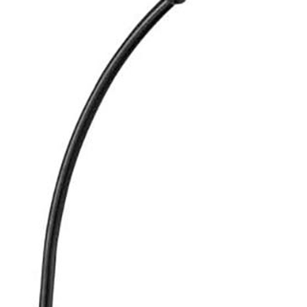 62" Black Tray Table Floor Lamp With Brown Empire Shade — view 3
