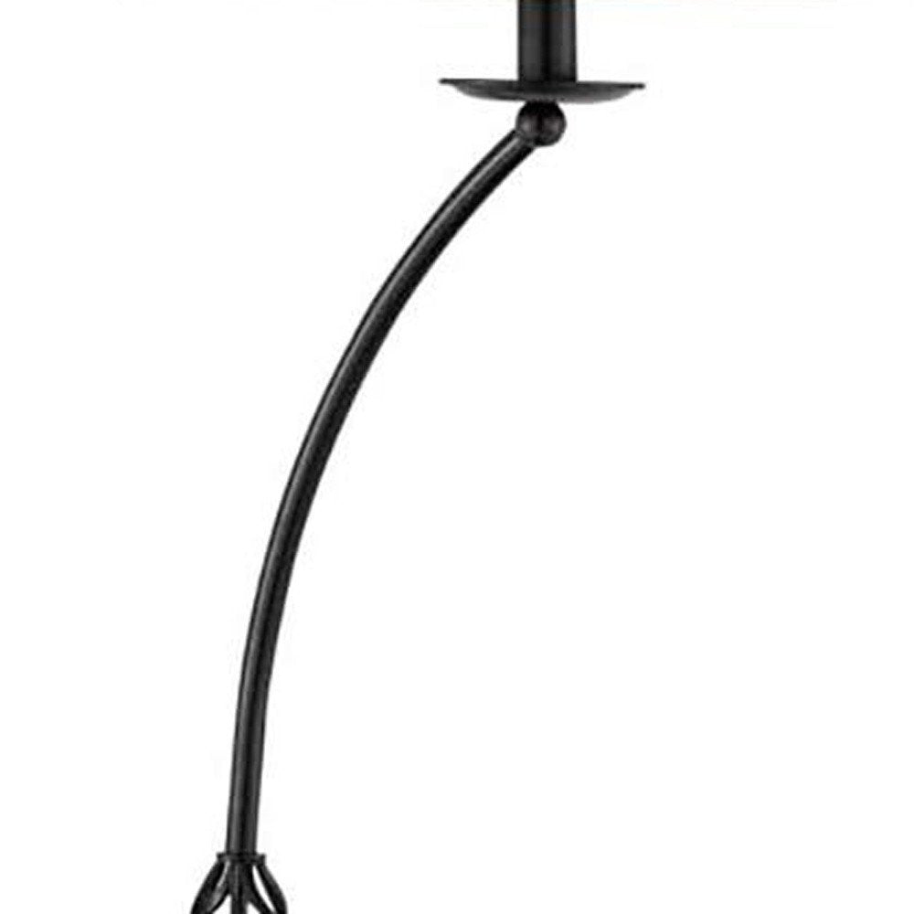 62" Black Tray Table Floor Lamp With Brown Empire Shade HomeRoots