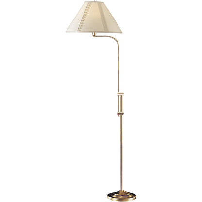 68" Bronze Adjustable Traditional Shaped Floor Lamp With Beige Empire Shade - FurniFindUSA