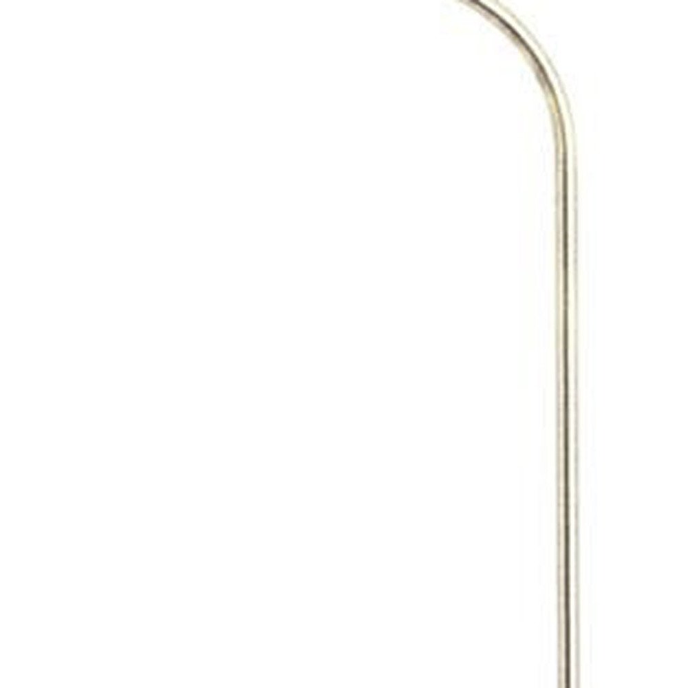 68" Nickel Adjustable Floor Lamp With White Fabric Empire Shade HomeRoots