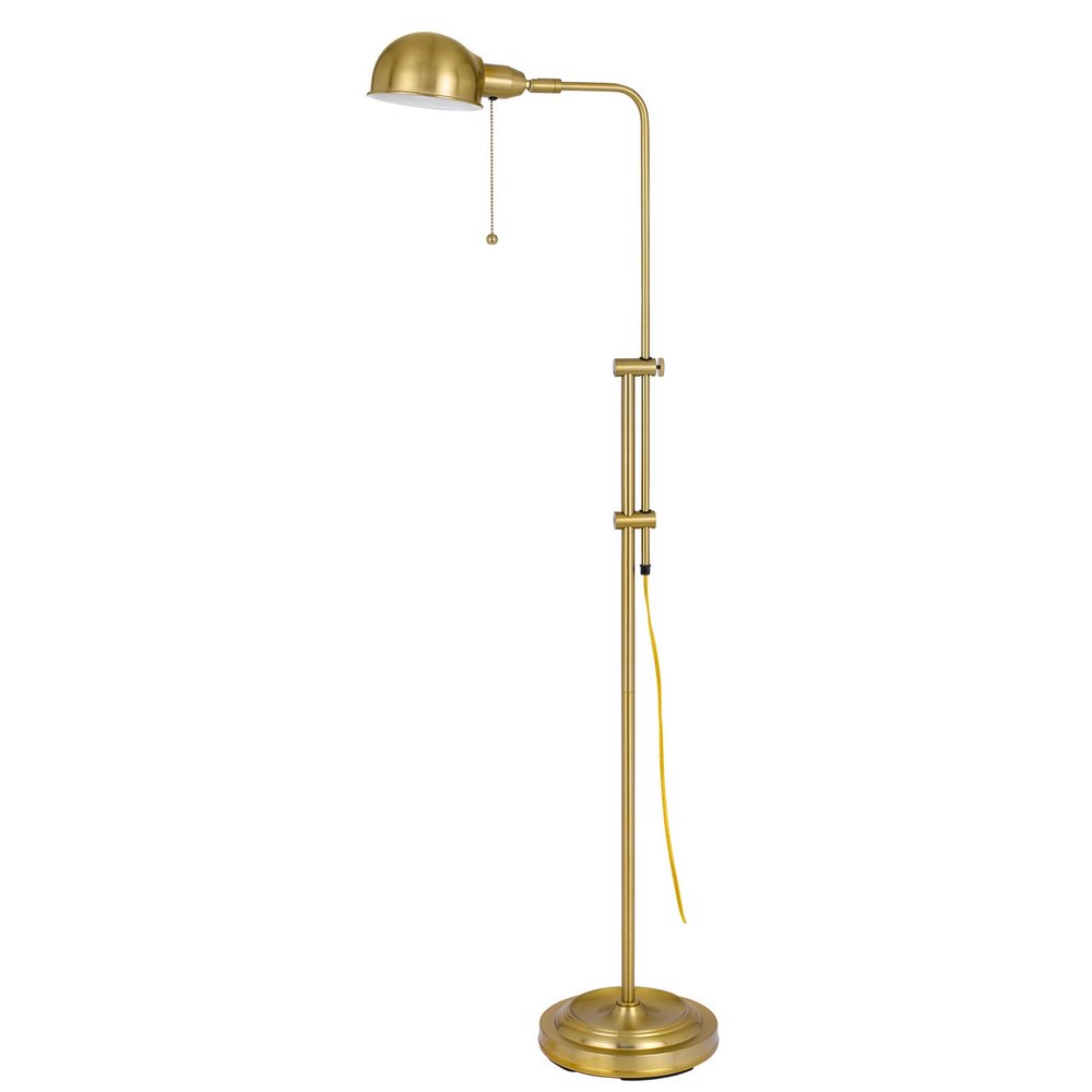 58" Brass Adjustable Floor Lamp With Bronze Dome Shade — view 1