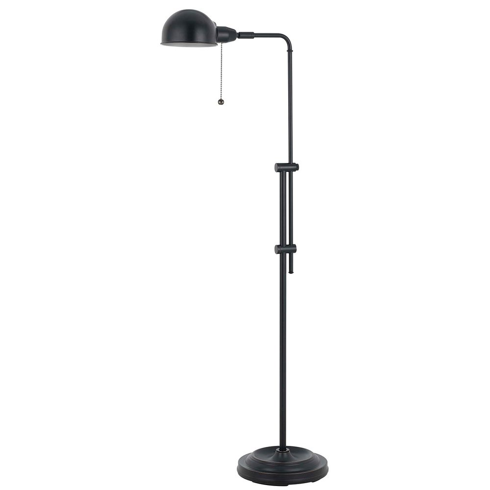 58" Bronze Adjustable Traditional Shaped Floor Lamp With Bronze Dome Shade — view 1