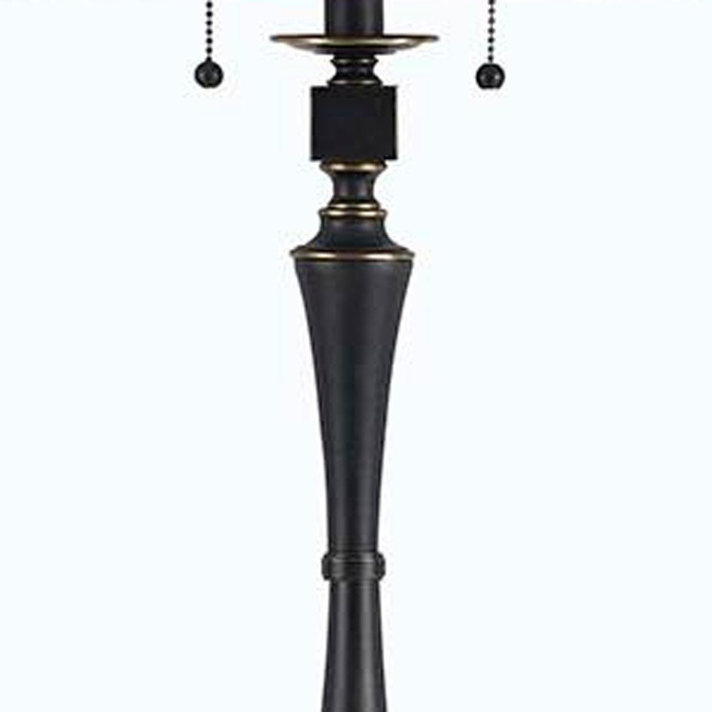 61" Bronze Two Light Traditional Shaped Floor Lamp With Brown Square Shade HomeRoots
