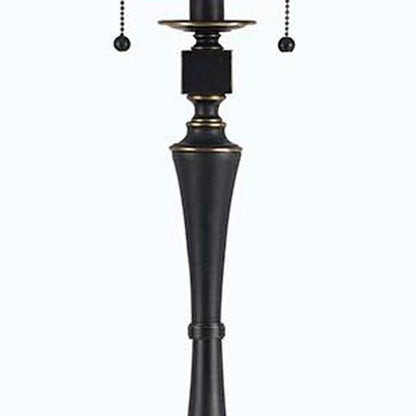 61" Bronze Two Light Traditional Shaped Floor Lamp With Brown Square Shade HomeRoots