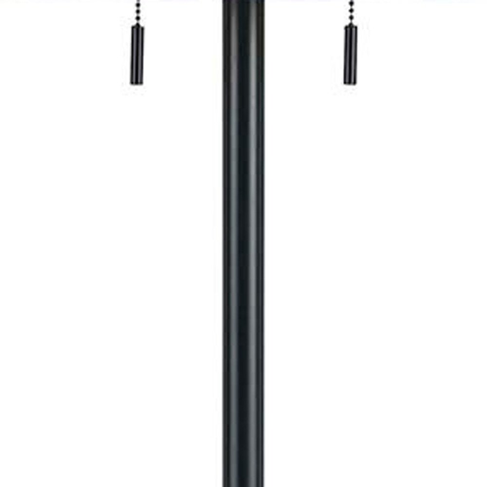 59" Bronze Two Light Traditional Shaped Floor Lamp With Brown Rectangular Shade HomeRoots