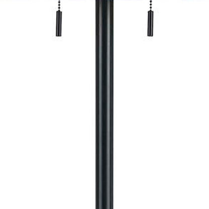 59" Bronze Two Light Traditional Shaped Floor Lamp With Brown Rectangular Shade HomeRoots