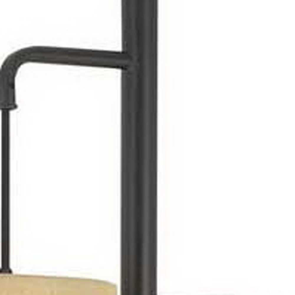 72" Bronze Three Light Traditional Shaped Floor Lamp With Beige Drum Shade HomeRoots