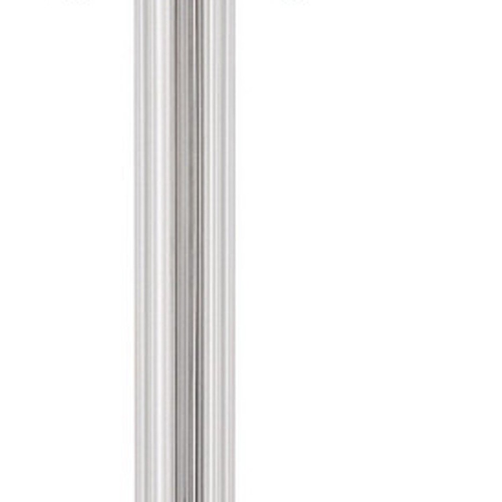 60" Chrome Two Light Traditional Shaped Floor Lamp With White Rectangular Shade HomeRoots
