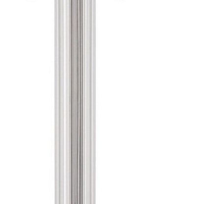 60" Chrome Two Light Traditional Shaped Floor Lamp With White Rectangular Shade HomeRoots