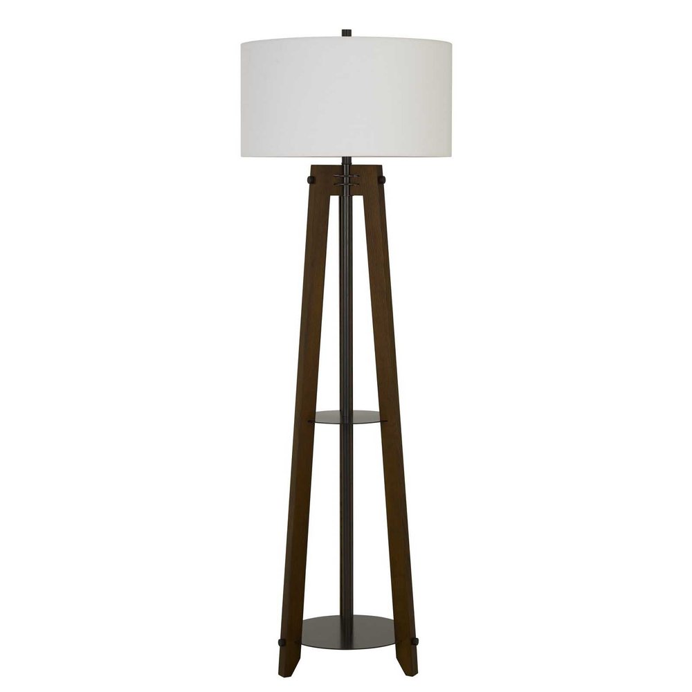 65" Brown Tripod Floor Lamp With White Rectangular Shade HomeRoots