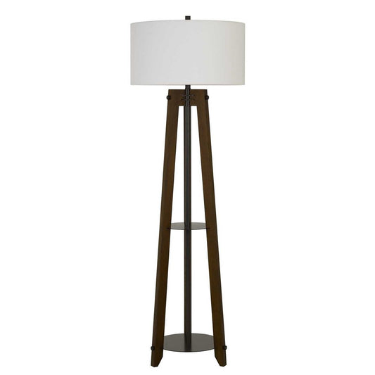 65" Brown Tripod Floor Lamp With White Rectangular Shade HomeRoots