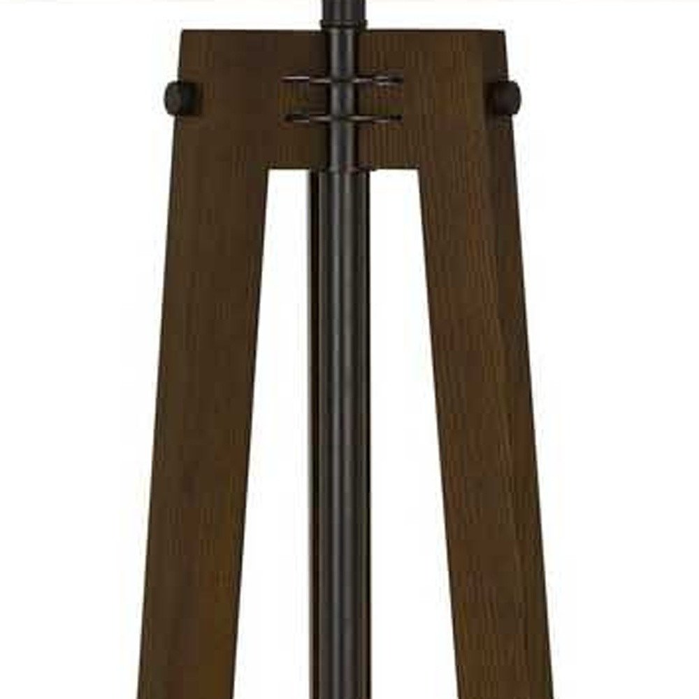 65" Brown Tripod Floor Lamp With White Rectangular Shade — view 3