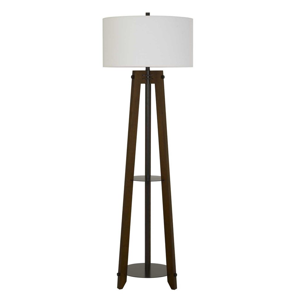 65" Brown Tripod Floor Lamp With White Rectangular Shade HomeRoots