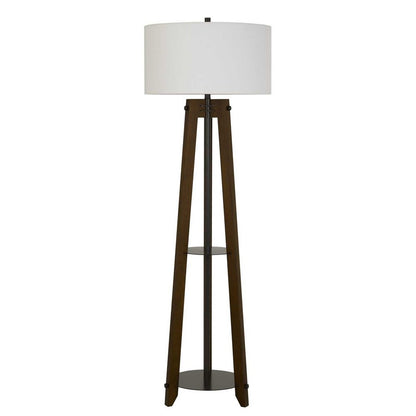 65" Brown Tripod Floor Lamp With White Rectangular Shade HomeRoots