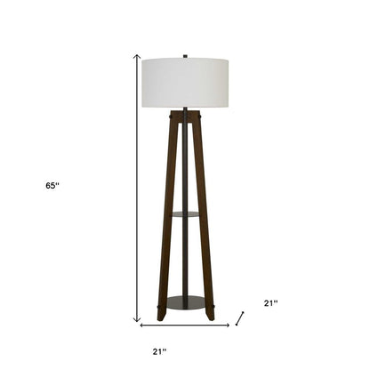 65" Brown Tripod Floor Lamp With White Rectangular Shade HomeRoots
