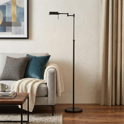 61" Bronze Adjustable Swing Arm Floor Lamp HomeRoots