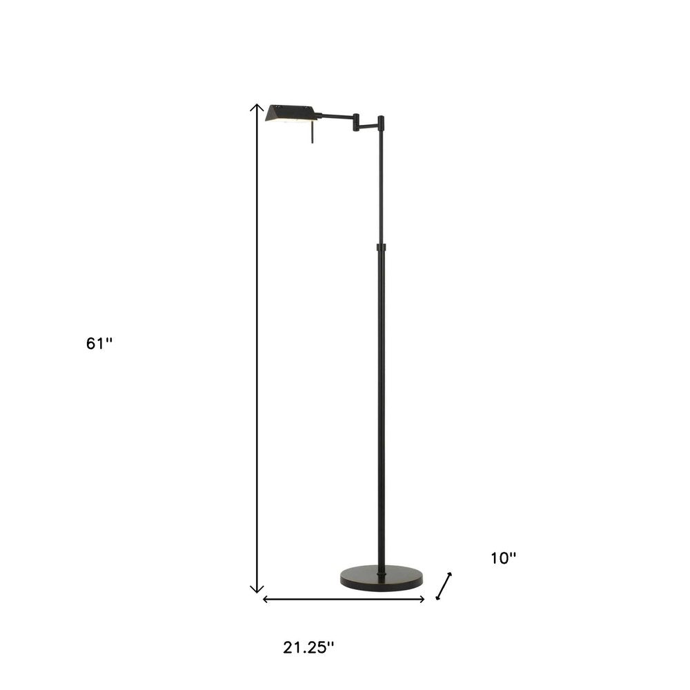 61" Bronze Adjustable Swing Arm Floor Lamp — view 5