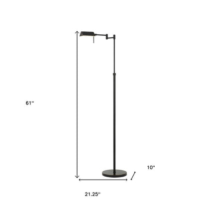 61" Bronze Adjustable Swing Arm Floor Lamp HomeRoots