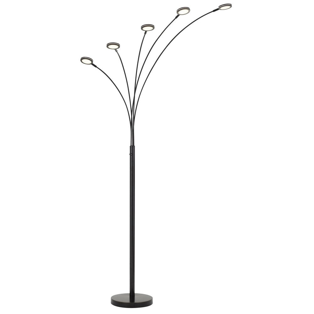 72" Bronze Five Light LED Arc Floor Lamp — view 1