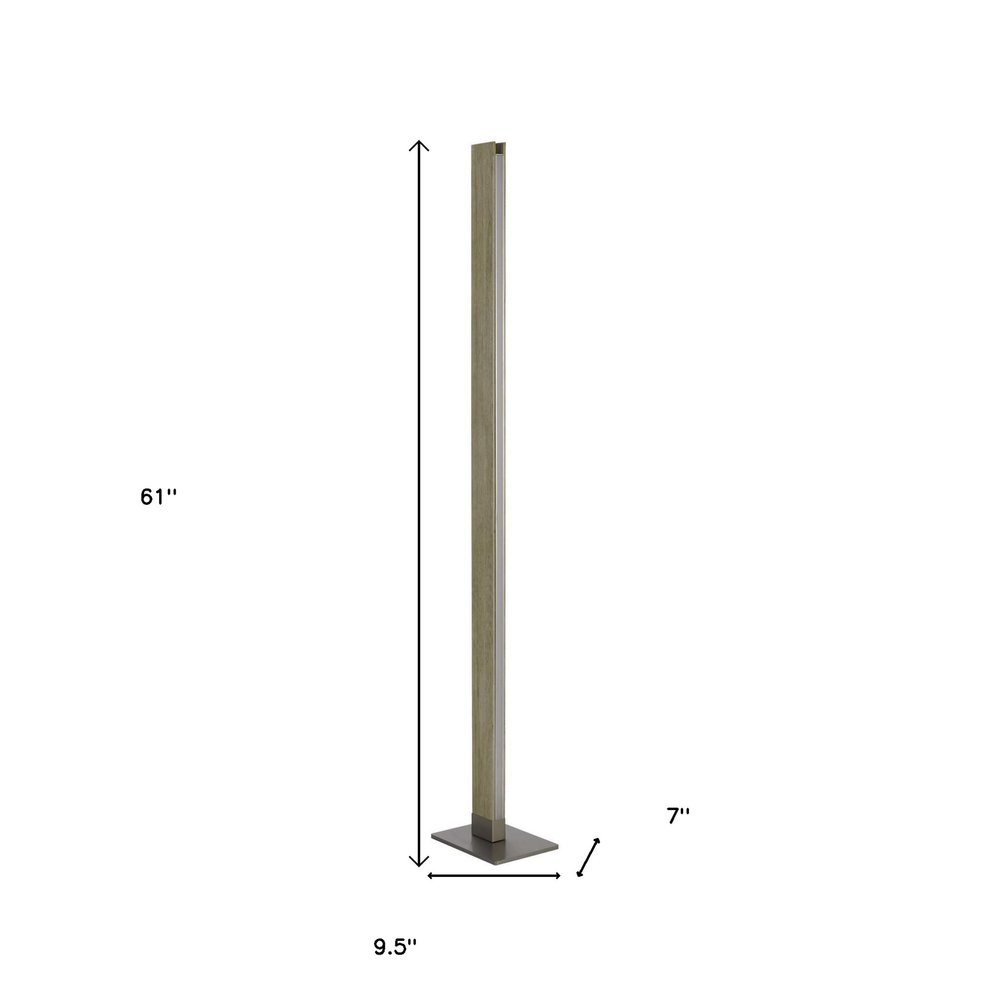 61" Brown Led Traditional Shaped Floor Lamp HomeRoots