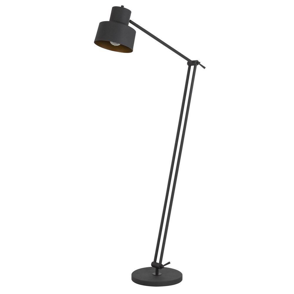 65" Black Adjustable Traditional Shaped Floor Lamp With Black Dome Shade — view 1