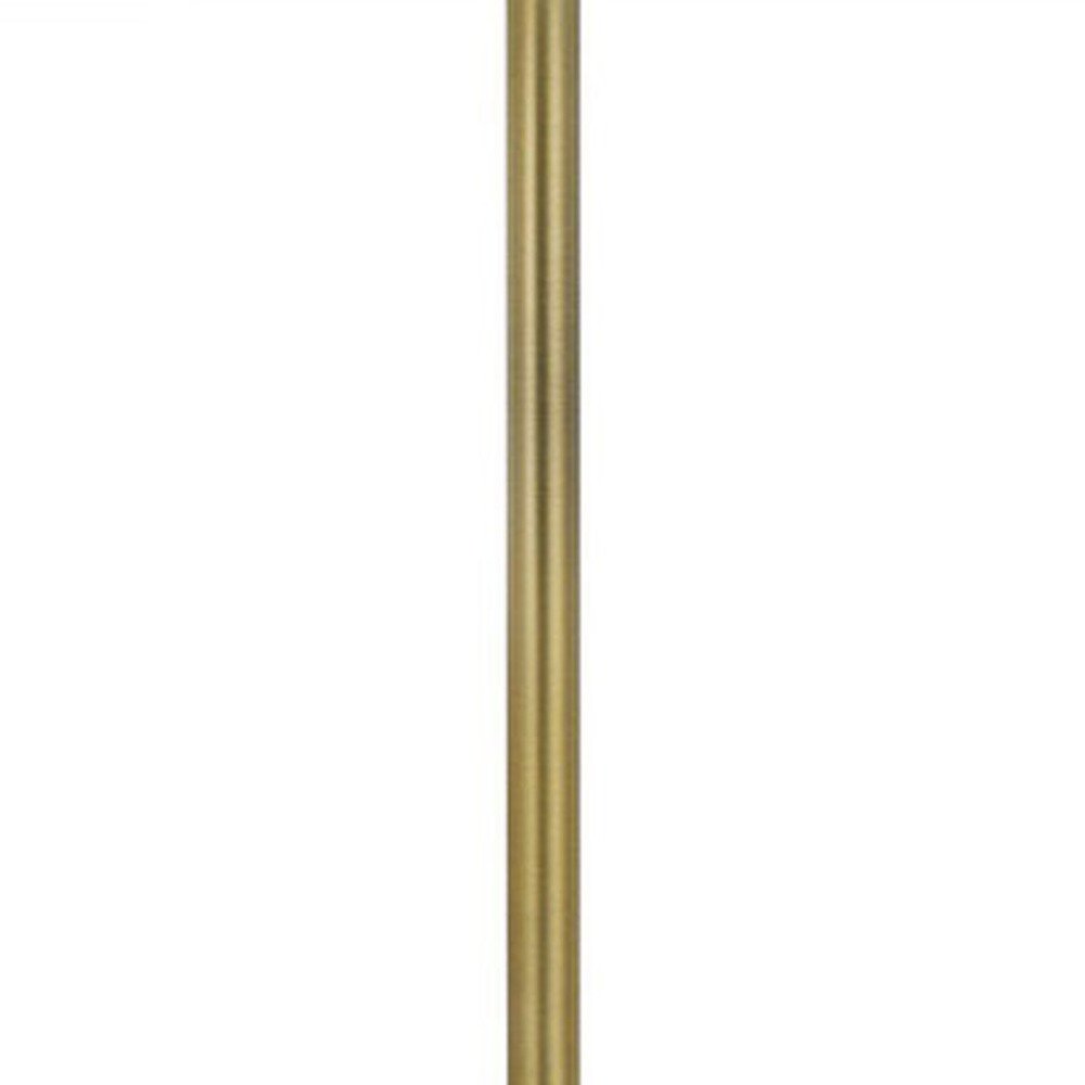 62" Brass Tray Table Floor Lamp With White Square Shade — view 3
