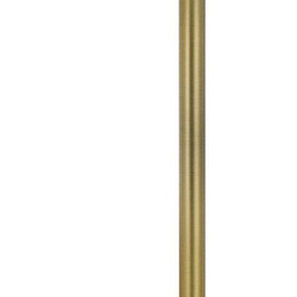 62" Nickel Tray Table Floor Lamp With White Drum Shade HomeRoots