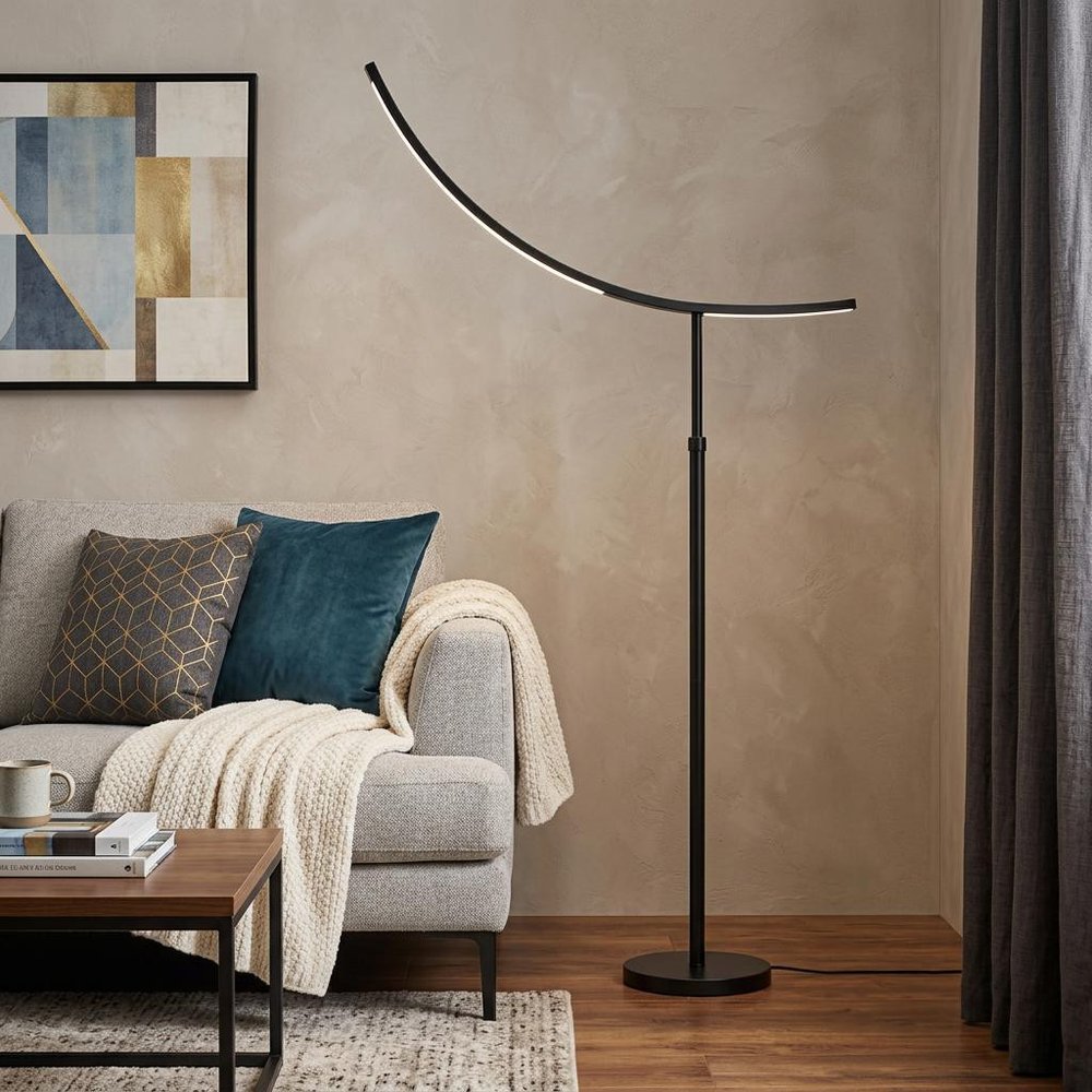 74" Bronze Adjustable Led Traditional Shaped Floor Lamp HomeRoots