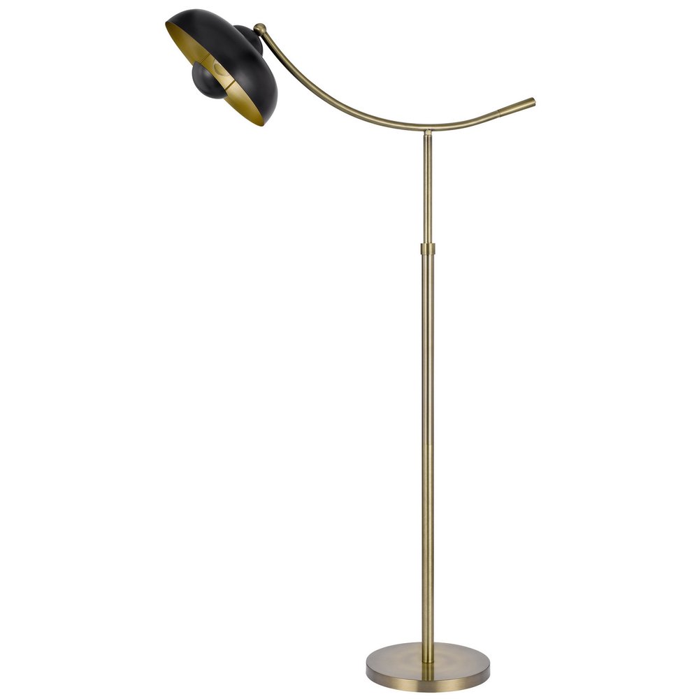 66" Bronze Adjustable Arc Floor Lamp With Bronze Dome Shade — view 1