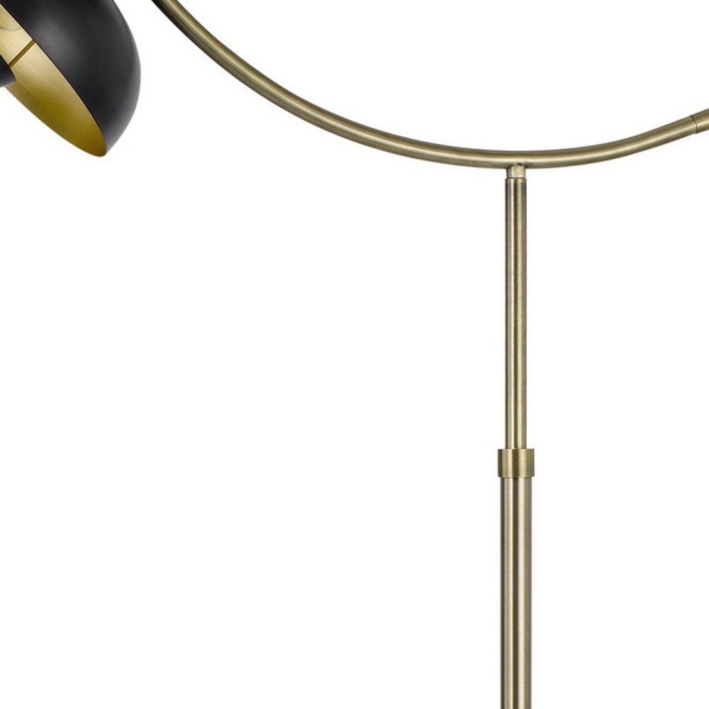 66" Bronze Adjustable Arc Floor Lamp With Bronze Dome Shade — view 2