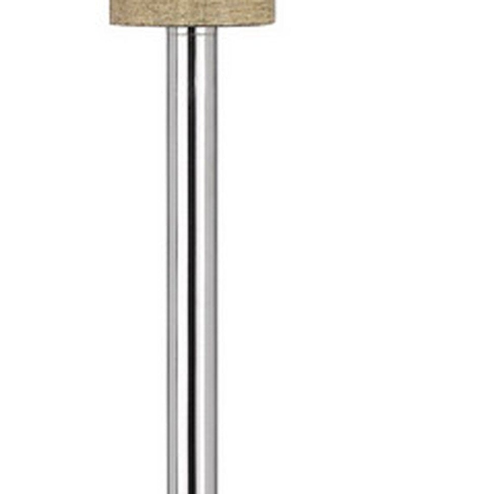 61" Chrome Traditional Shaped Floor Lamp With White Square Shade HomeRoots
