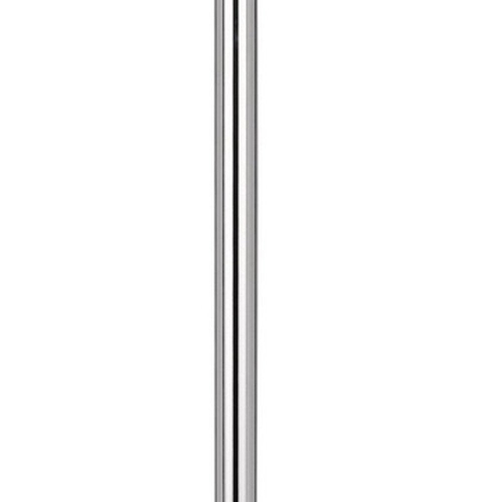 61" Chrome Tray Table Floor Lamp With White Square Shade HomeRoots