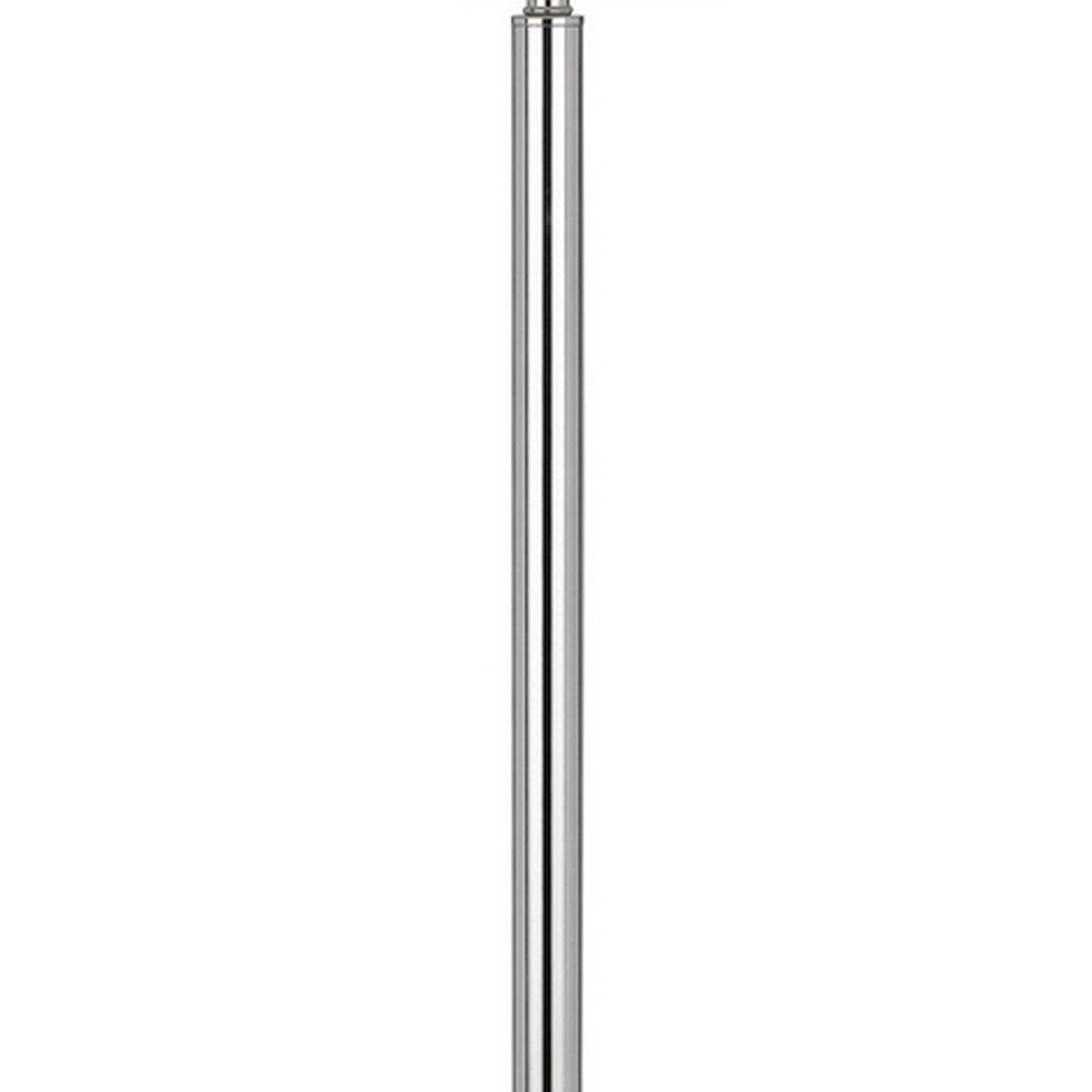 61" Chrome Tray Table Floor Lamp With White Square Shade HomeRoots