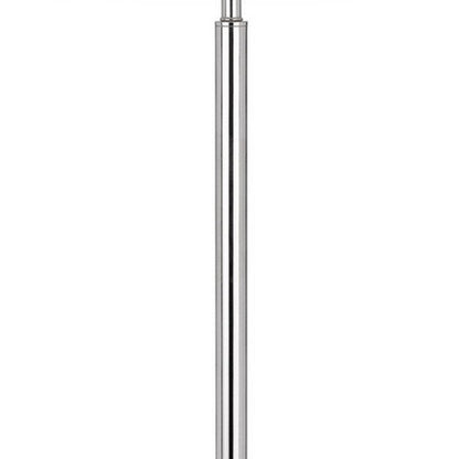 61" Chrome Tray Table Floor Lamp With White Transparent Glass Square Shade HomeRoots