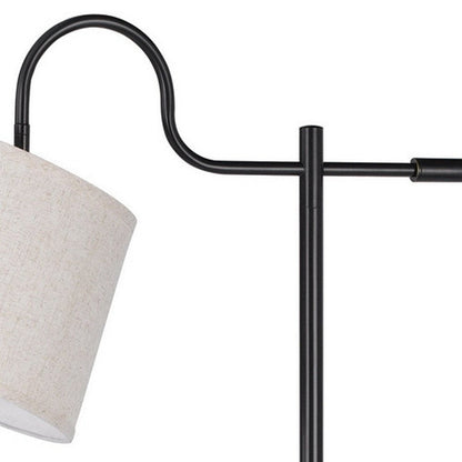 63" Bronze Adjustable Traditional Shaped Floor Lamp With Gray Square Shade HomeRoots