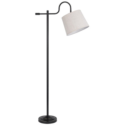 63" Bronze Adjustable Traditional Shaped Floor Lamp With Gray Square Shade HomeRoots